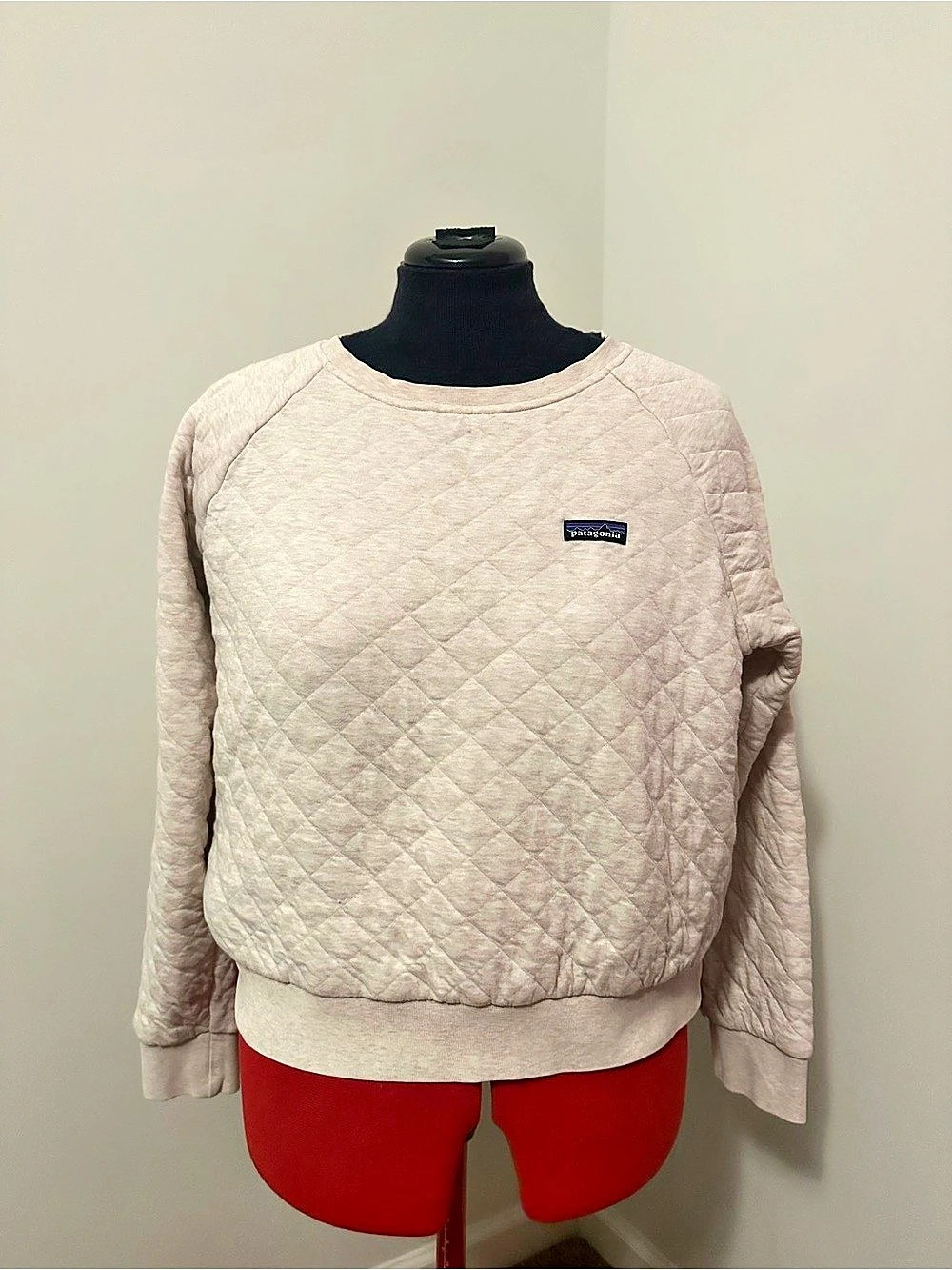 Patagonia Women's Organic Cotton Quilt Crew Sweater Cream Large